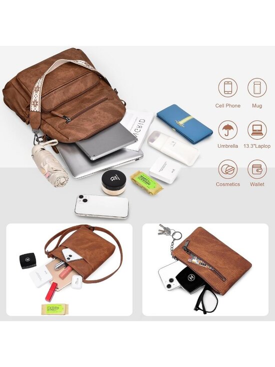 Stylish PU Leather Backpack Purse for Women - Fashionable Travel & Work Bag main image 8